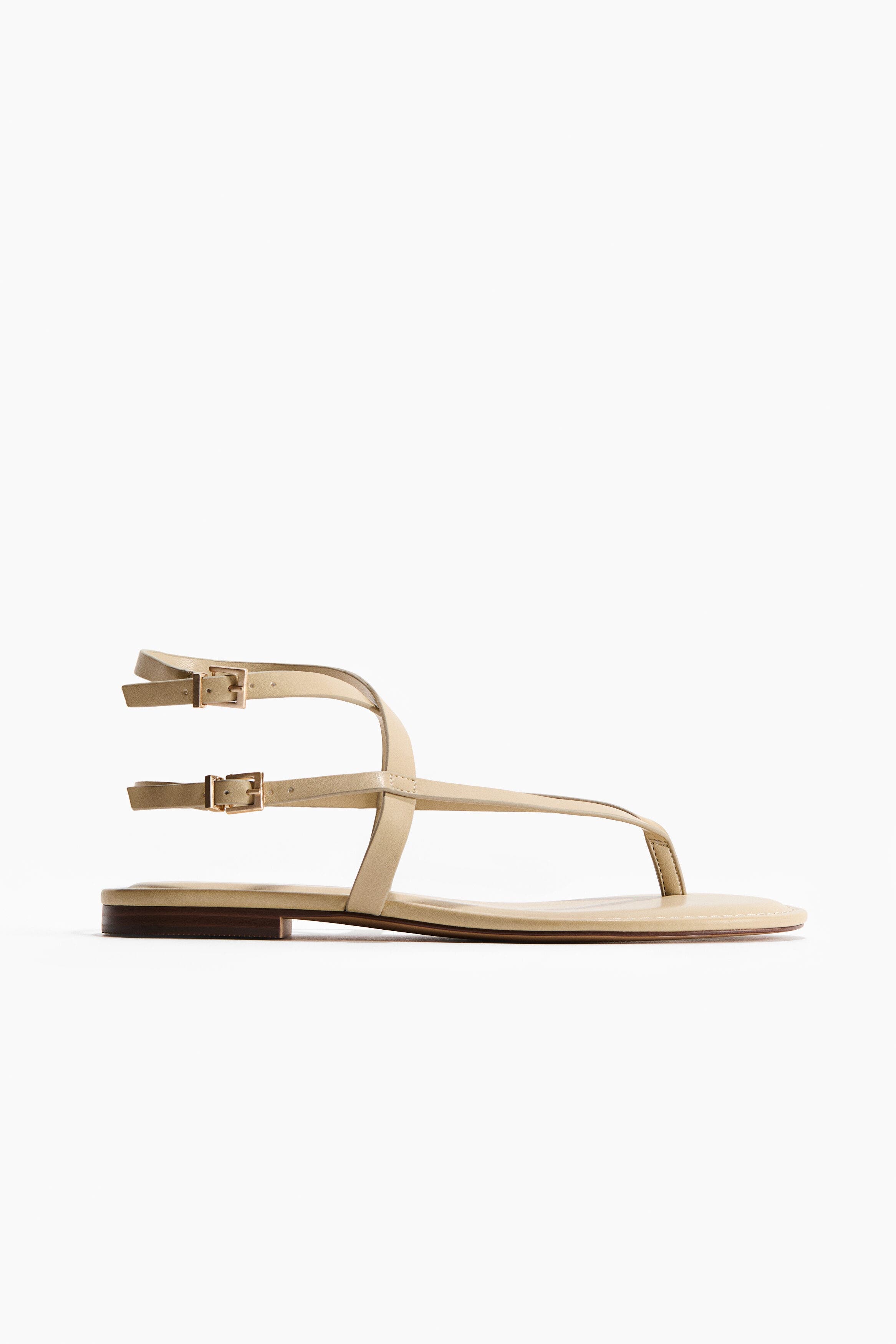 H&M Strappy Sandals, Main, color, Light Beige