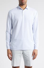 Peter Millar Highlands Pinstripe Long Sleeve Performance Polo