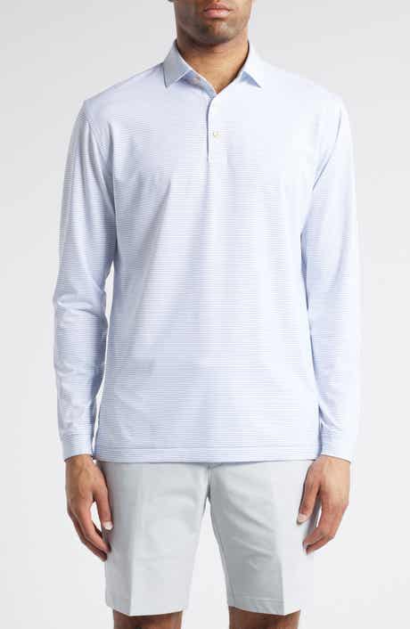 Highlands Pinstripe Long Sleeve Performance Polo