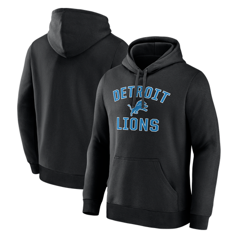 Men's Logo Athletic Black Detroit Lions Arch Victory Hoodie