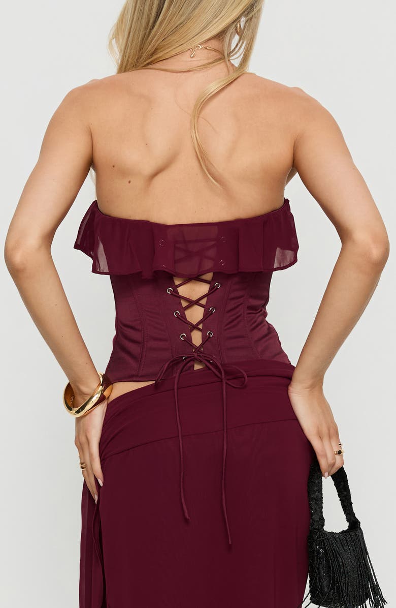 Princess Polly Holliann Ruffle Strapless Corset Top, Alternate, color, 