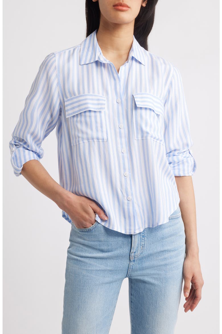 Fallon High-Low Button-Up Shirt, Main, color, MOSCOW LILAC