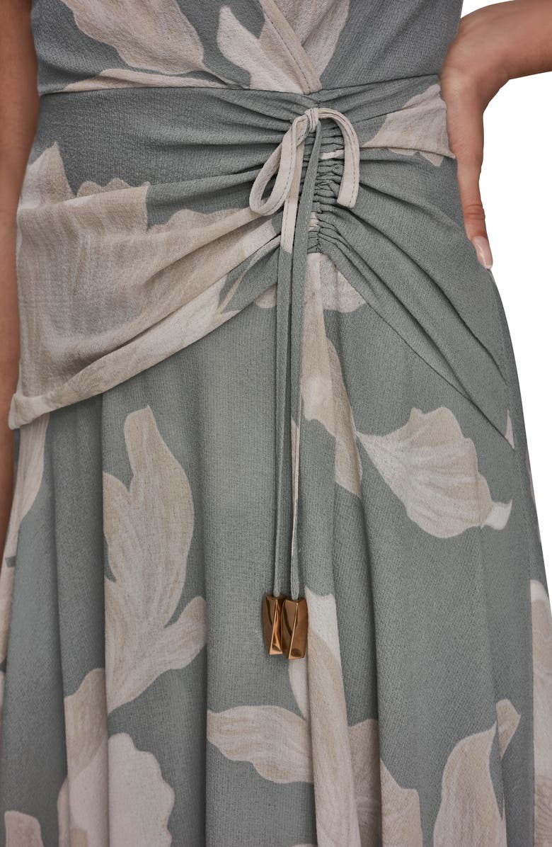 Donna Karan New York Faux Wrap Midi Dress, Alternate, color, Weathered Sage Multi