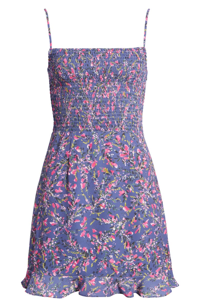 French Connection Ekeze Smocked Crepe Fit & Flare Dress, Alternate, color, 