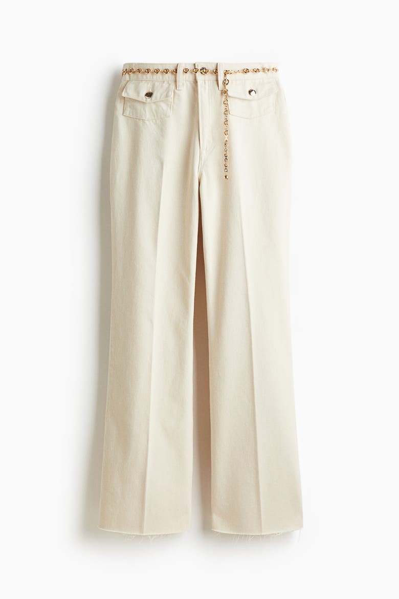 Flared High Jeans, Alternate, color, Light beige