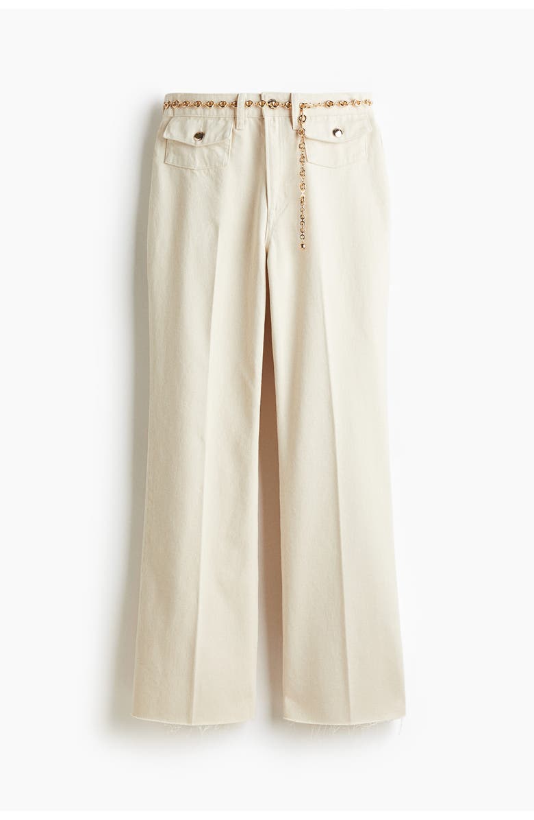 H&M Flared High Jeans, Alternate, color, Light Beige