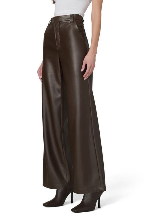Joe's The Mia High Waist Faux Leather Wide Leg Jeans In Brown