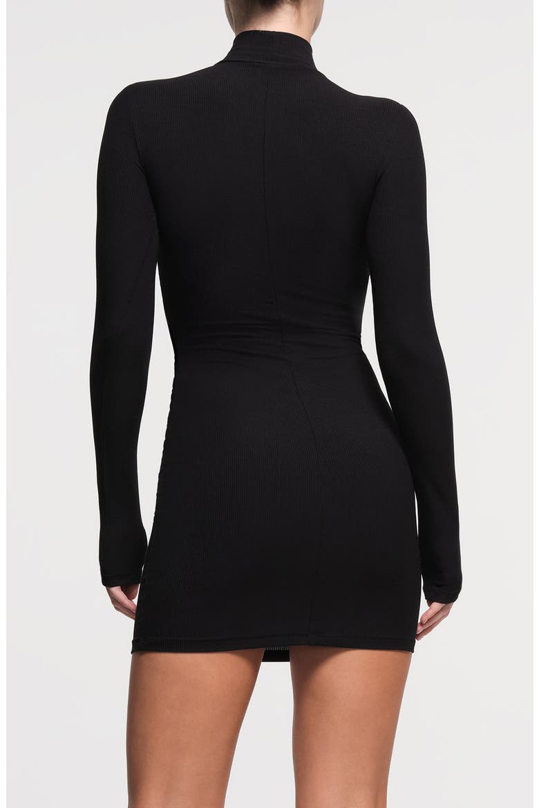 Soft Lounge Mock Neck Long Sleeve Minidress, Alternate, color, ONYX