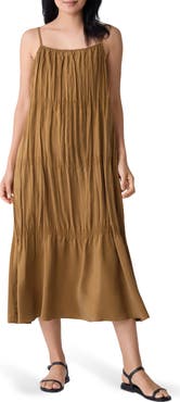 Eileen Fisher Smocked Cami Maxi Dress