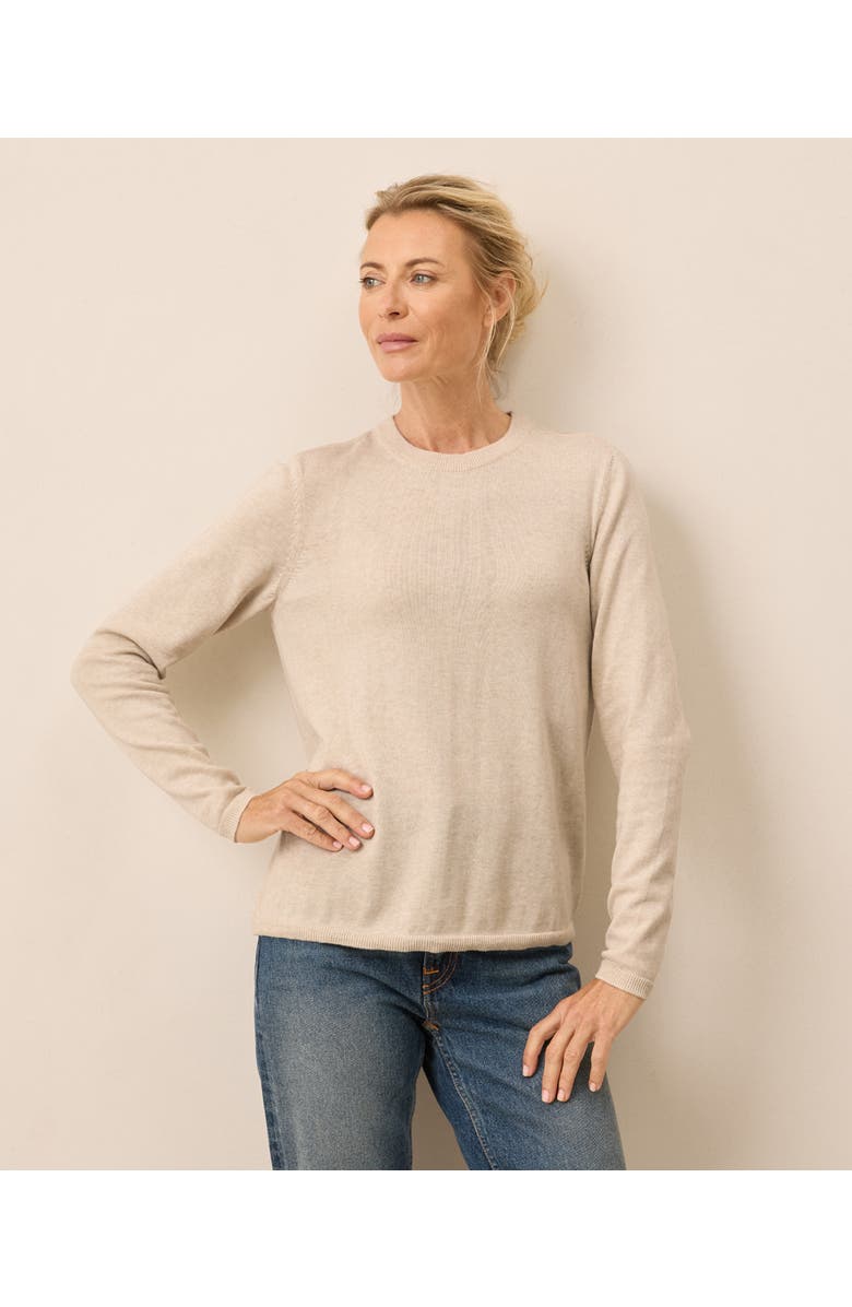 Pact Organic Cotton Classic Fine Knit Crew Sweater, Main, color, Sandshell Heather
