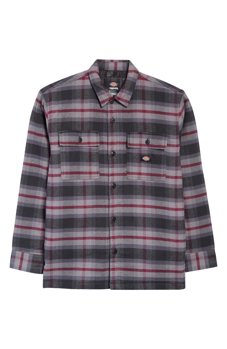Dickies Plaid Flannel Shirt Jacket with Quilted Lining, Main, color, 