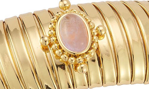 Shop Chloe & Madison Chloe And Madison Tuboga Stretch Bracelet In Gold/pink