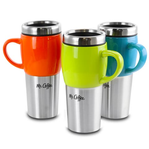 Traverse 3 Piece 16 Ounce Stainless Steel and Ceramic Travel Mug and Lid