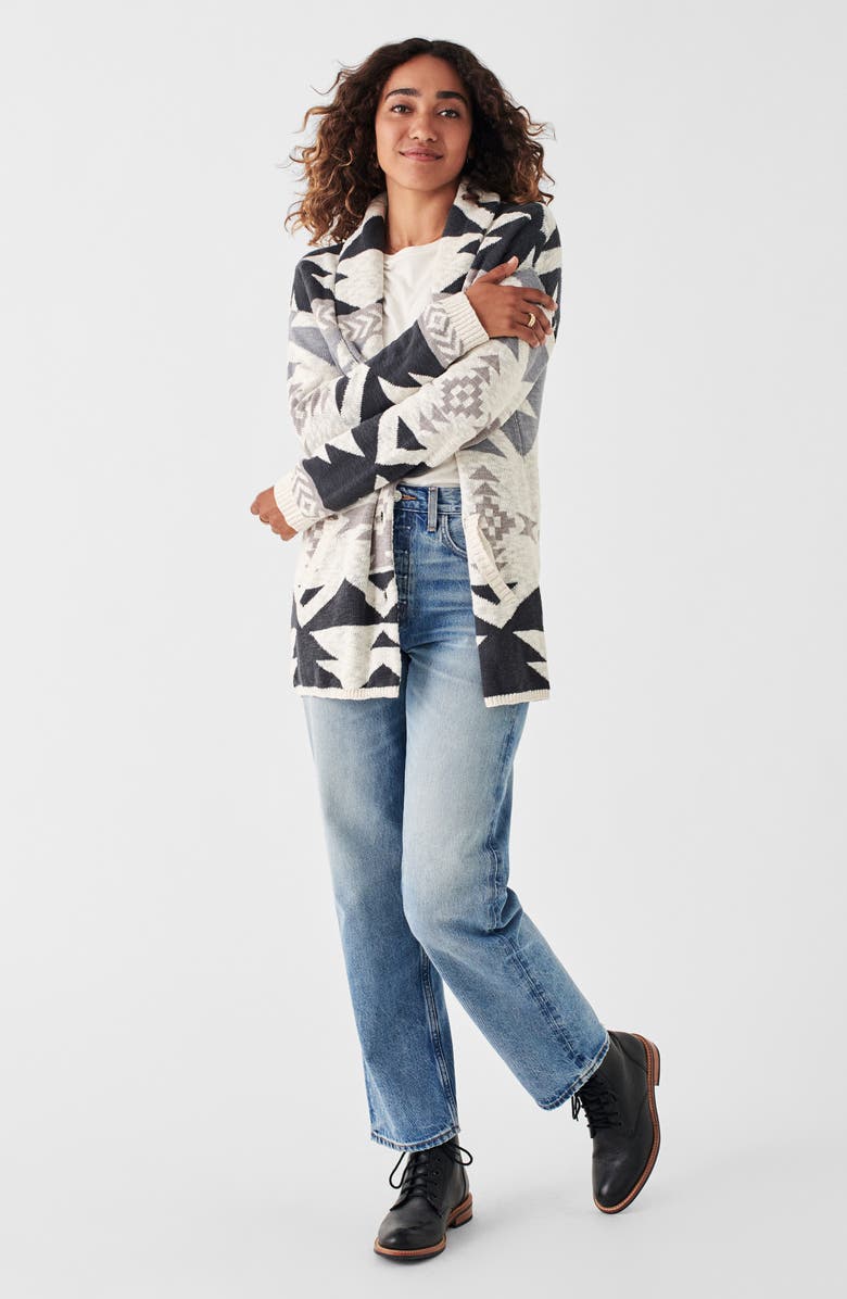 Faherty Lodge Organic Cotton Cardigan, Alternate, color, 