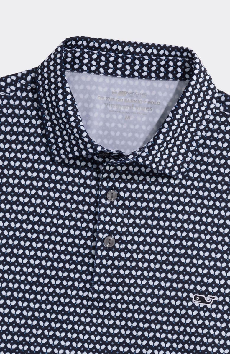 vineyard vines Nautical Print Sankaty Polo, Alternate, color, Pickle Nautical Navy
