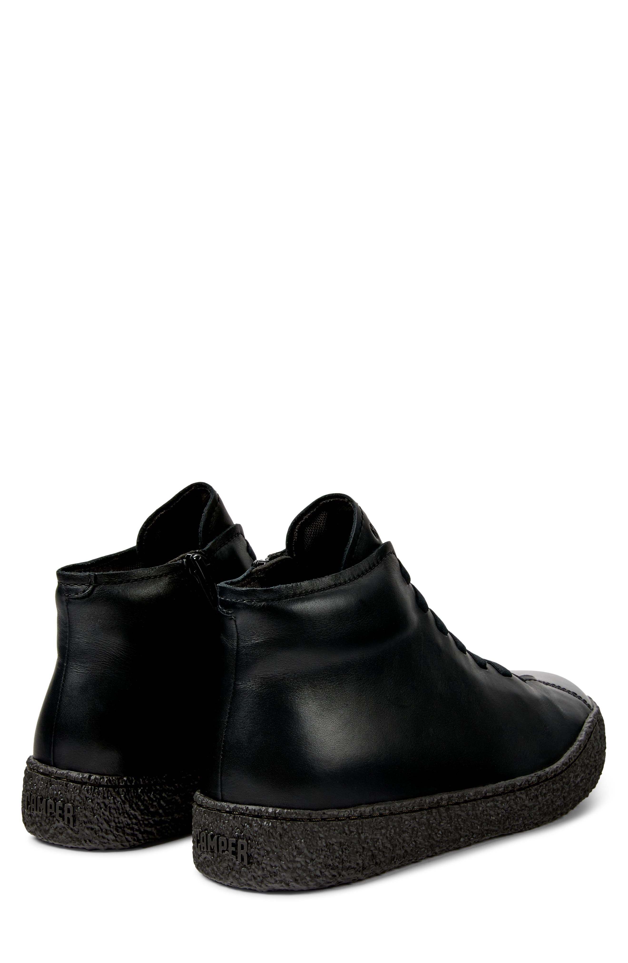 Peu Terreno Leather Ankle Boot, Alternate, color, BLACK