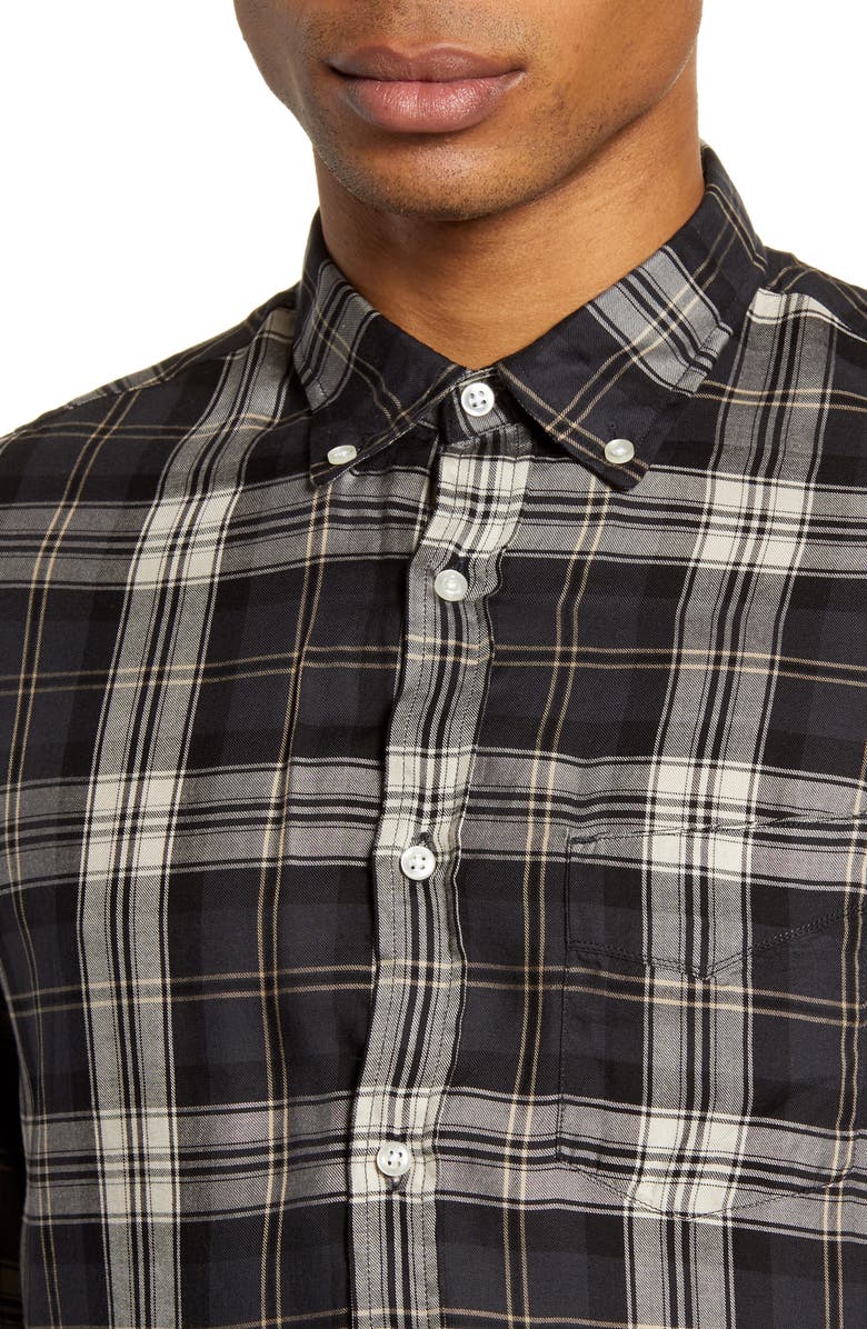 Officine Générale Plaid Button-Down Shirt, Alternate, color, 