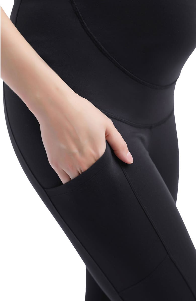 Kimi & Kai Fio  Belly Support Pocket Maternity Bike Shorts, Alternate, color, Black