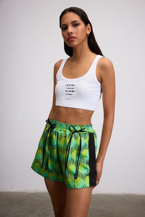 Jett Polka Dot Elastic Wasited Shorts With Bow Details