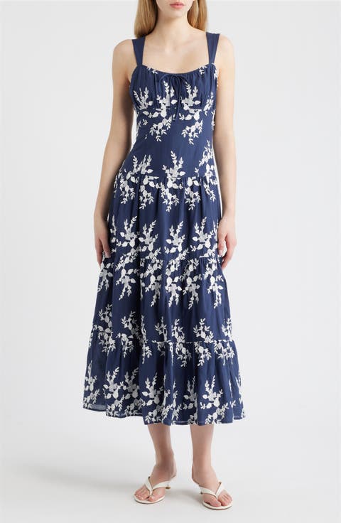 Embroidered Sleeveless Maxi Dress