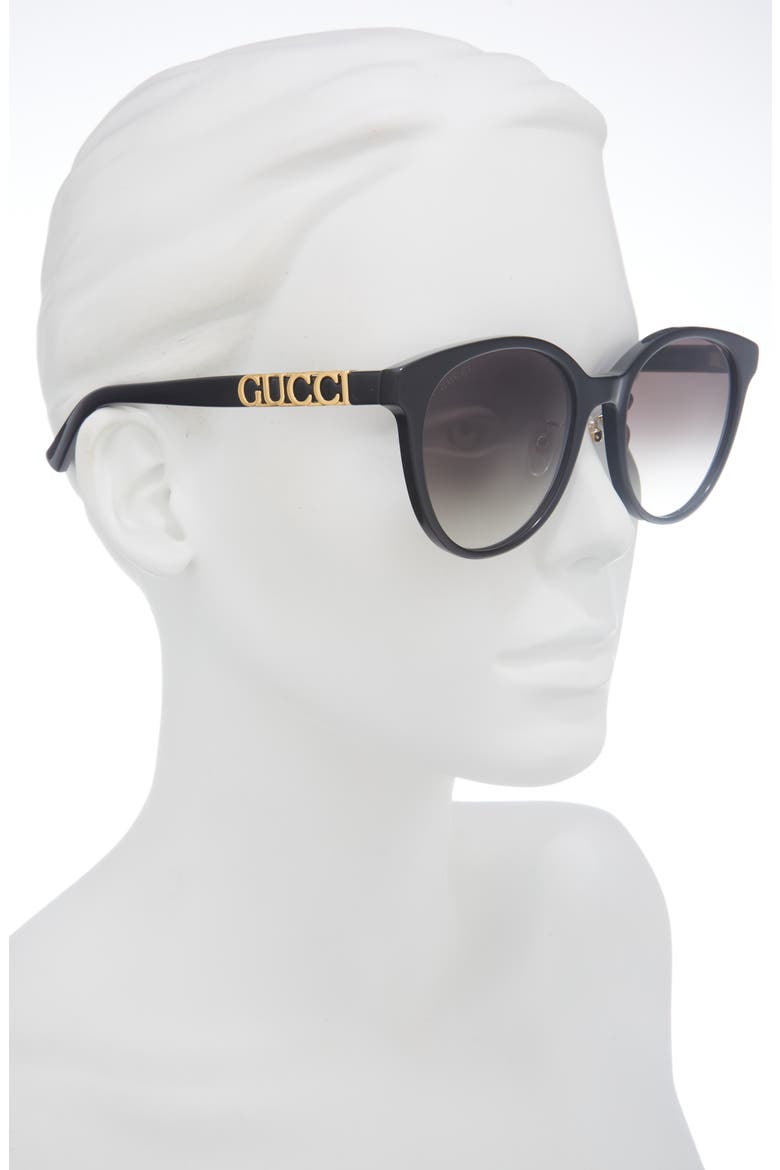 56mm Round Sunglasses, Alternate, color, BLACK BLACK GREY