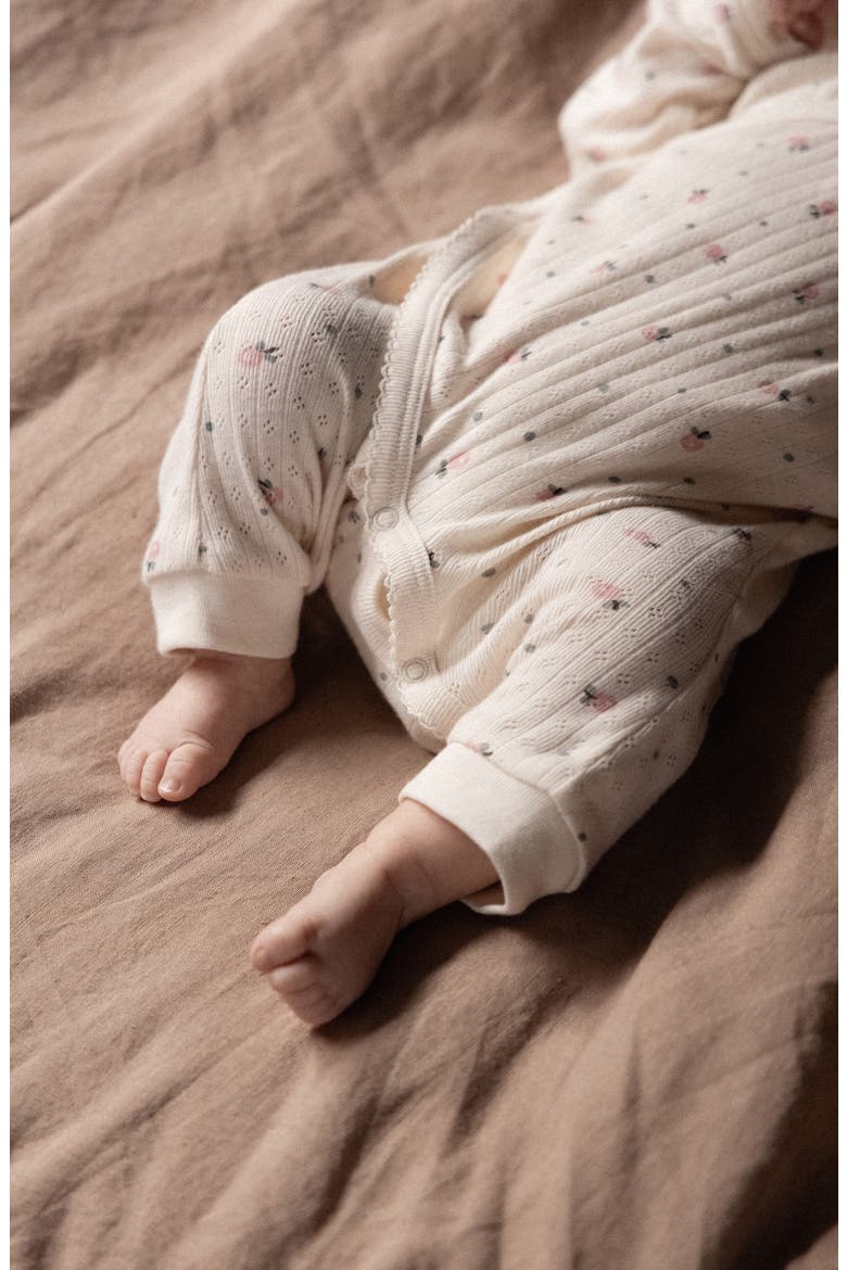 Faux Wrap Pointelle Romper, Alternate, color, POSEY BLOSSOM PRINT