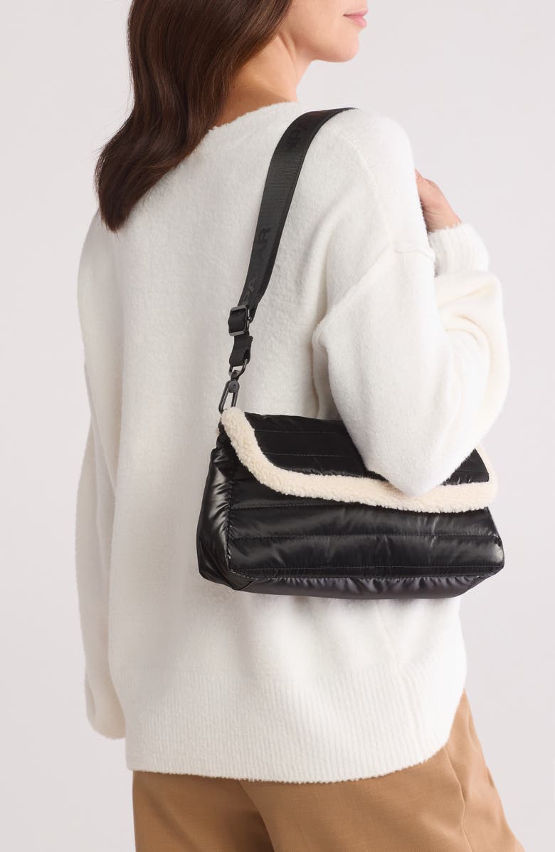 Pajar Quilted Faux Shearling Shoulder Bag, Alternate, color,