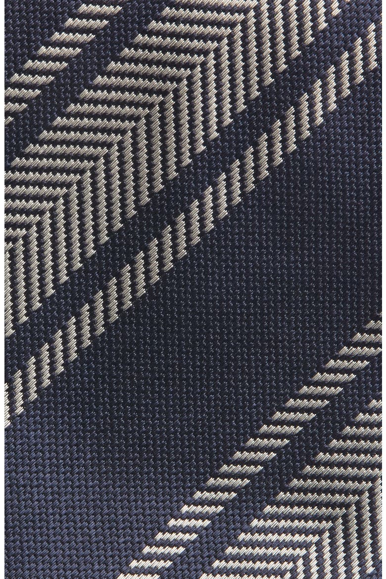 Chevron Silk Tie, Alternate, color, NAVY