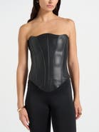 Manière De Voir Scarlett Leather Lace Up Corset