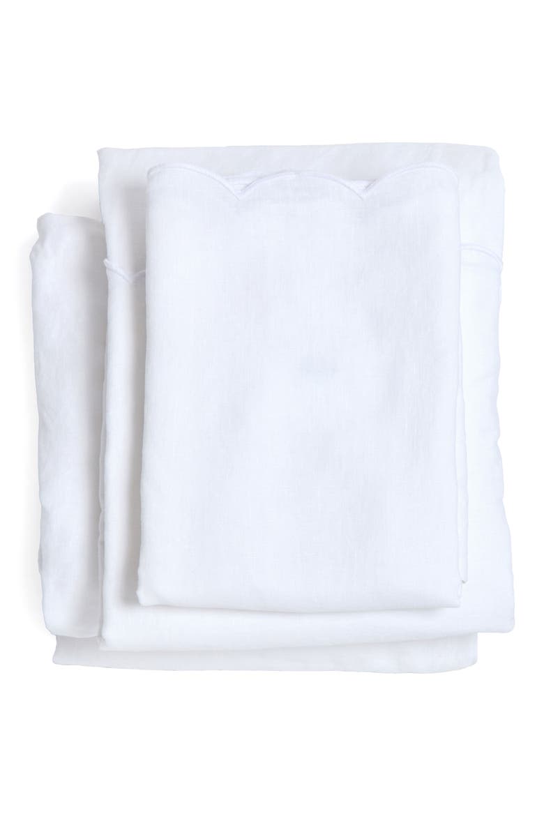 Kelly Linen Sheet Set, Main, color, WHITE
