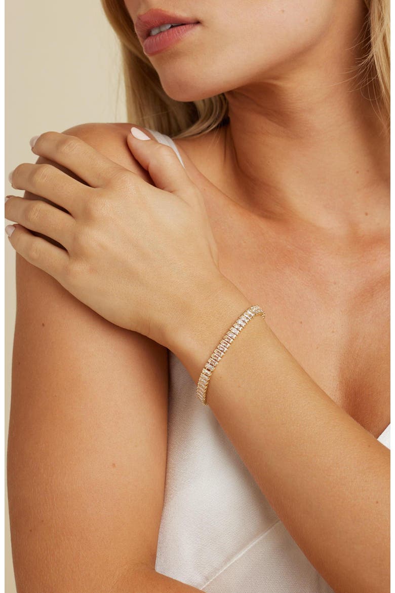 Polly Tennis Bracelet, Alternate, color, Gold