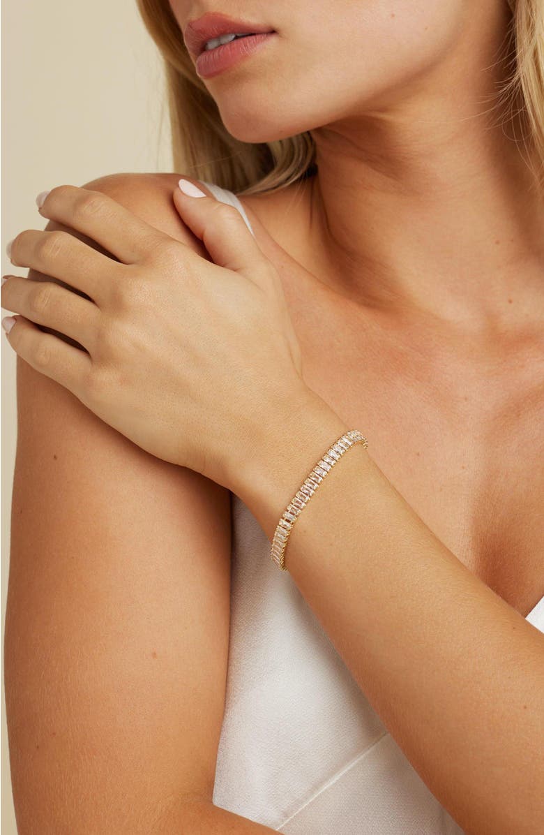 Untamed Petals Polly Tennis Bracelet, Alternate, color, Gold