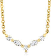 Michael M Mini Montage Marquise and Round Cut Diamond Chevron Necklace