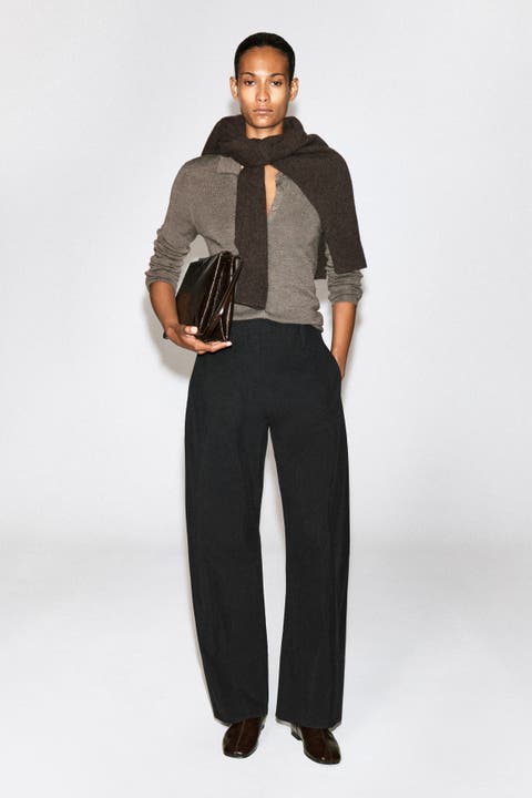 Barrel-Leg Pima Cotton Pants