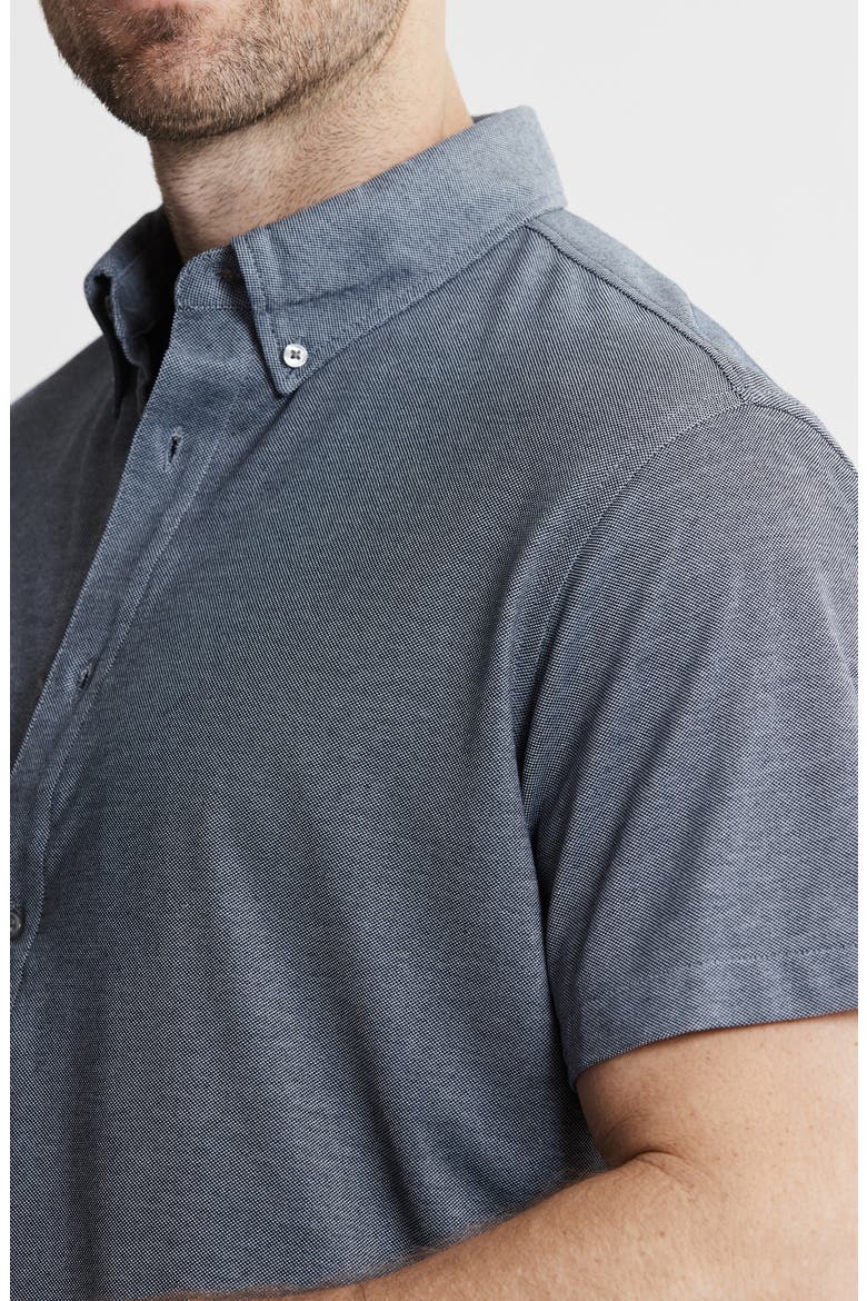 Short Sleeve Stretch Oxford Button-Up Shirt, Alternate, color, NAVY