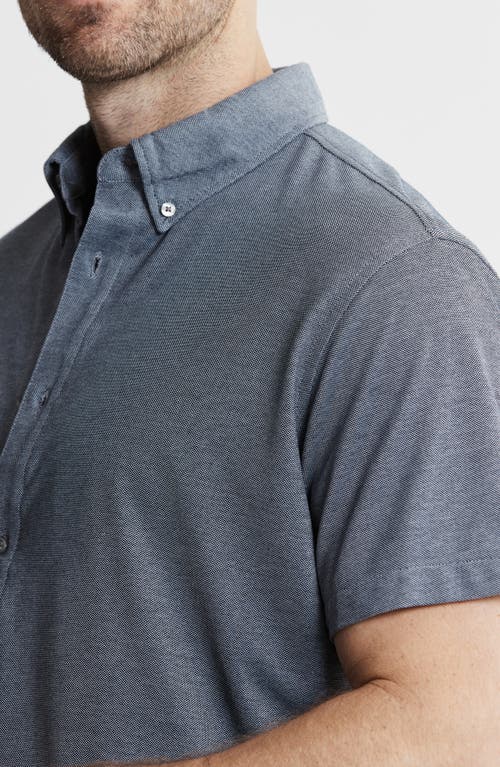 Jachs Short Sleeve Stretch Oxford Button-up Shirt