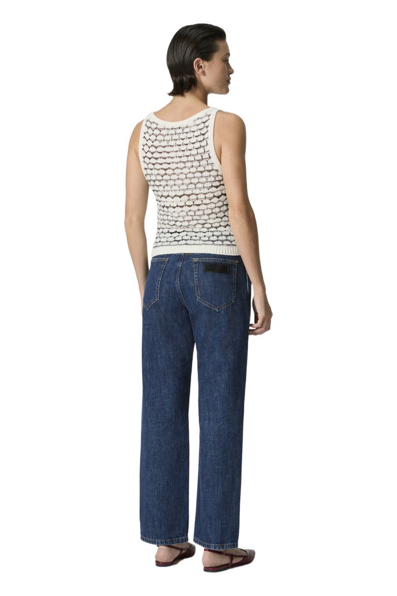 Tank Top In Cashmere And Viscose With Contrast Trims, Alternate, color, White