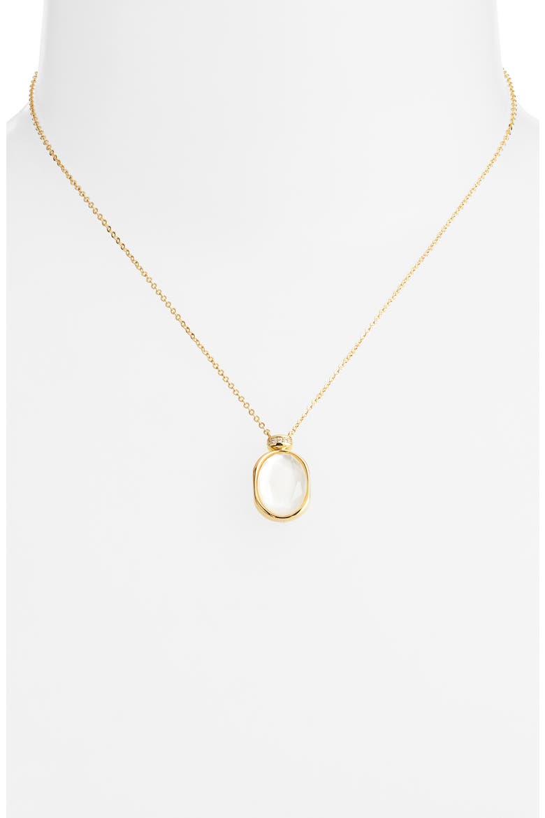 Demi Fine Oval Mother-of-Pearl Pendant Necklace, Alternate, color, 14K GOLD PLATED