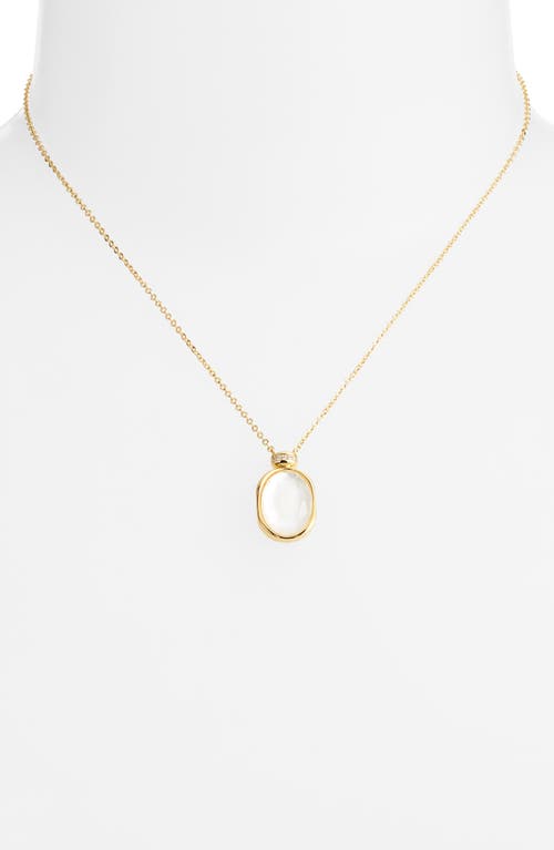 Nordstrom Demi Fine Oval Mother-of-pearl Pendant Necklace In Gold
