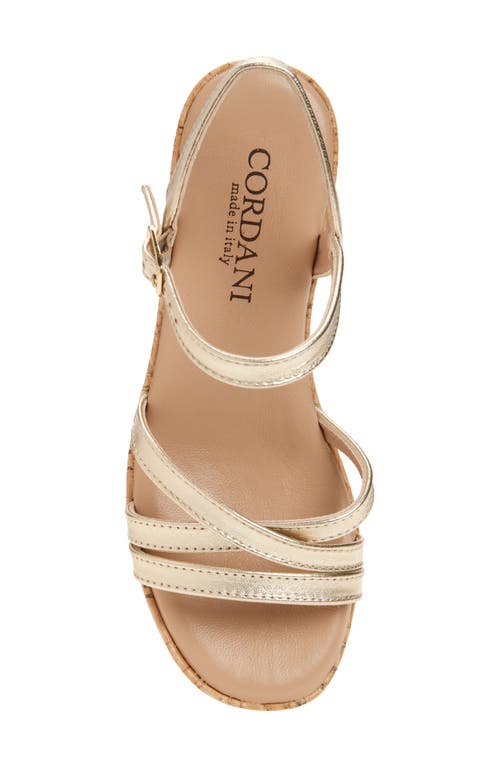 Cordani Jaiden Ankle Strap Platform Wedge Sandal In Platino