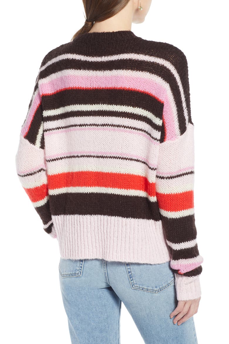 Stripe Sweater (Nordstrom Exclusive), Alternate, color, PINK SODA MULTI STRIPE