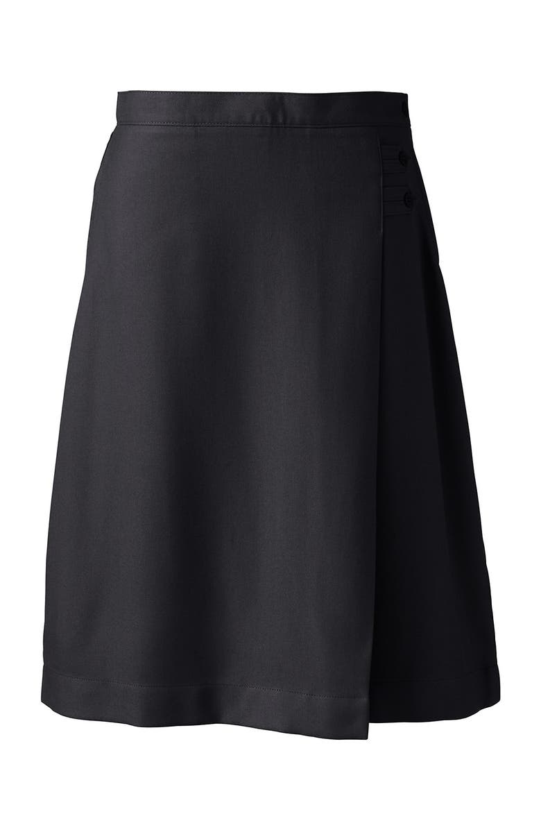 Lands' End School Uniform  Solid A-line Skirt Below the Knee, Alternate, color, Black
