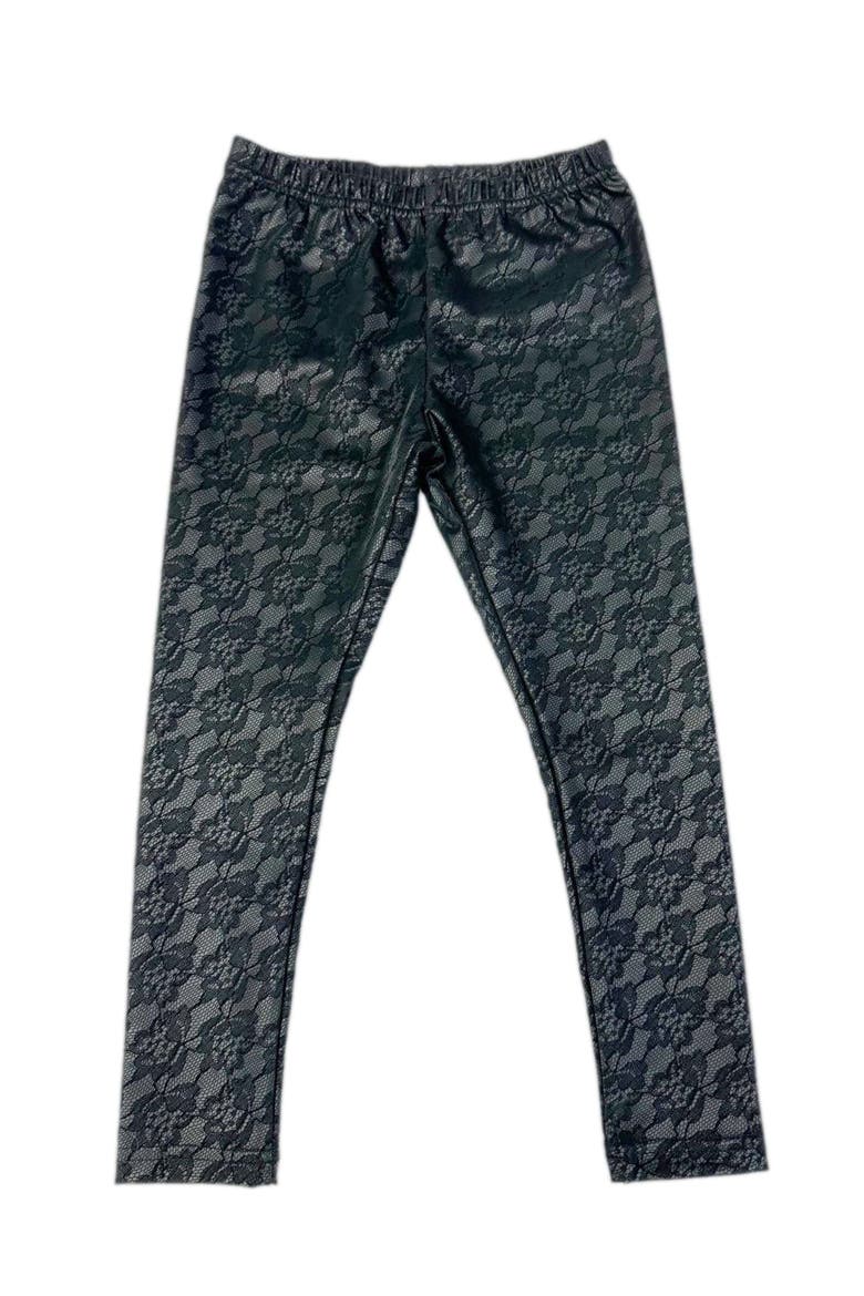 Vegan Printed Leather Leggings, Main, color, Black