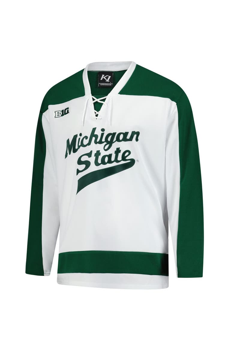Men's White Michigan State Spartans Home Replica Hockey Jersey, Alternate, color, White