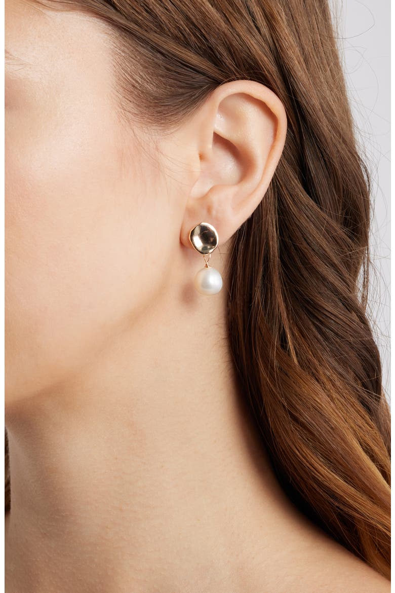 Polly Freshwater Pearl Drop Earrings, Alternate, color, GOLD