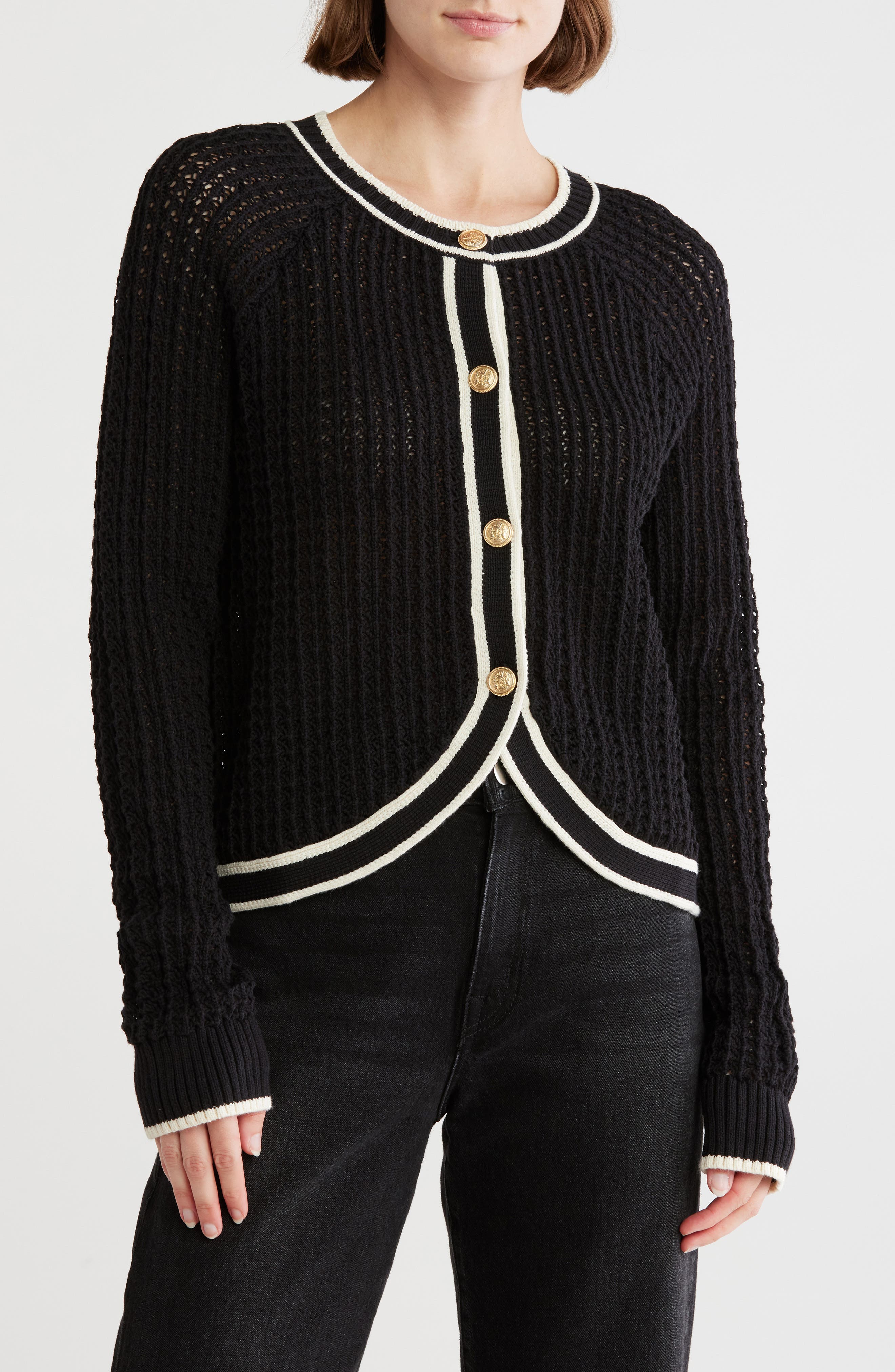 Lucky Brand Cotton Blend Sweater Jacket