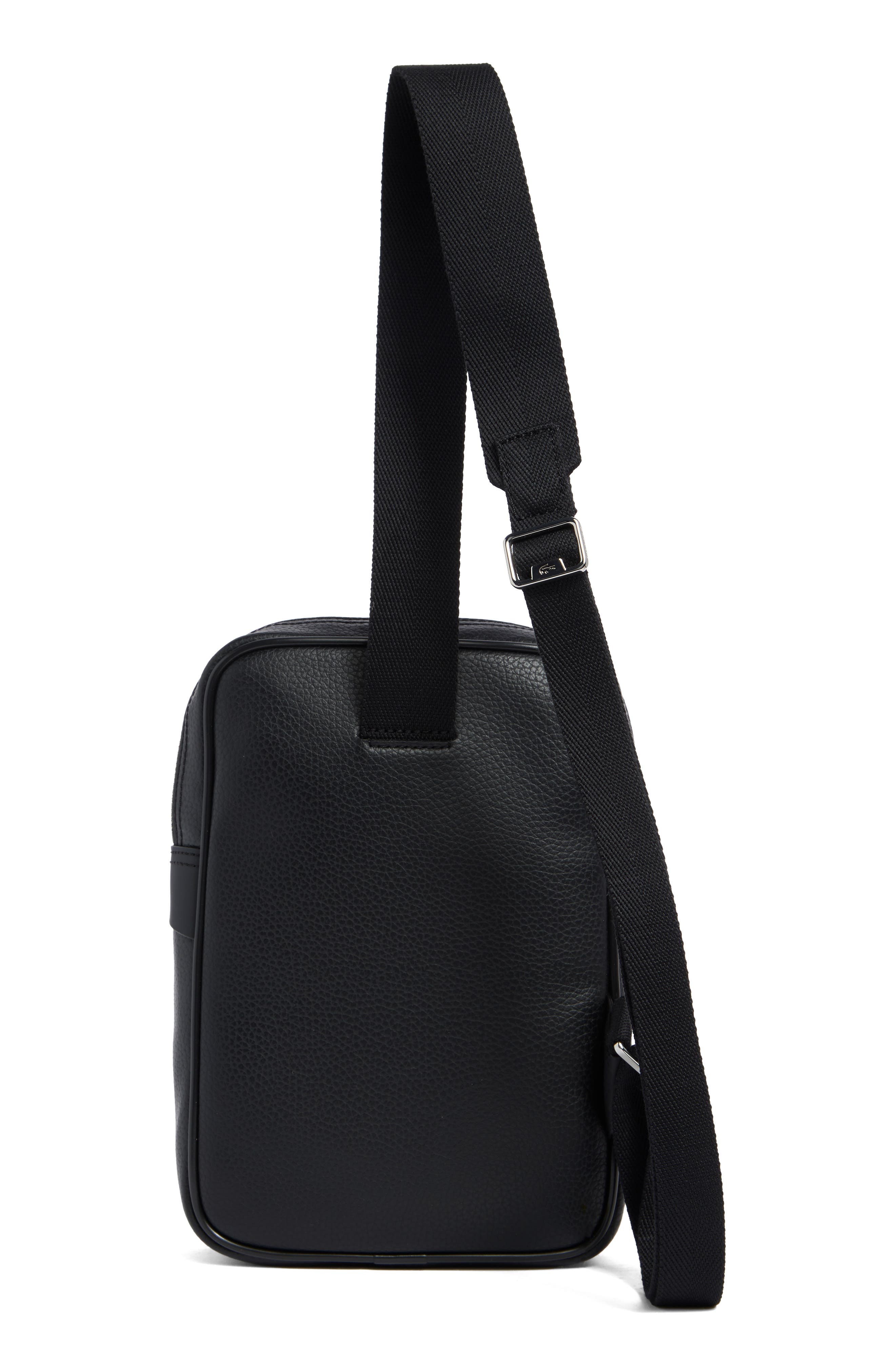 Angy Pebble Leather Crossbody Bag, Alternate, color, BLACK