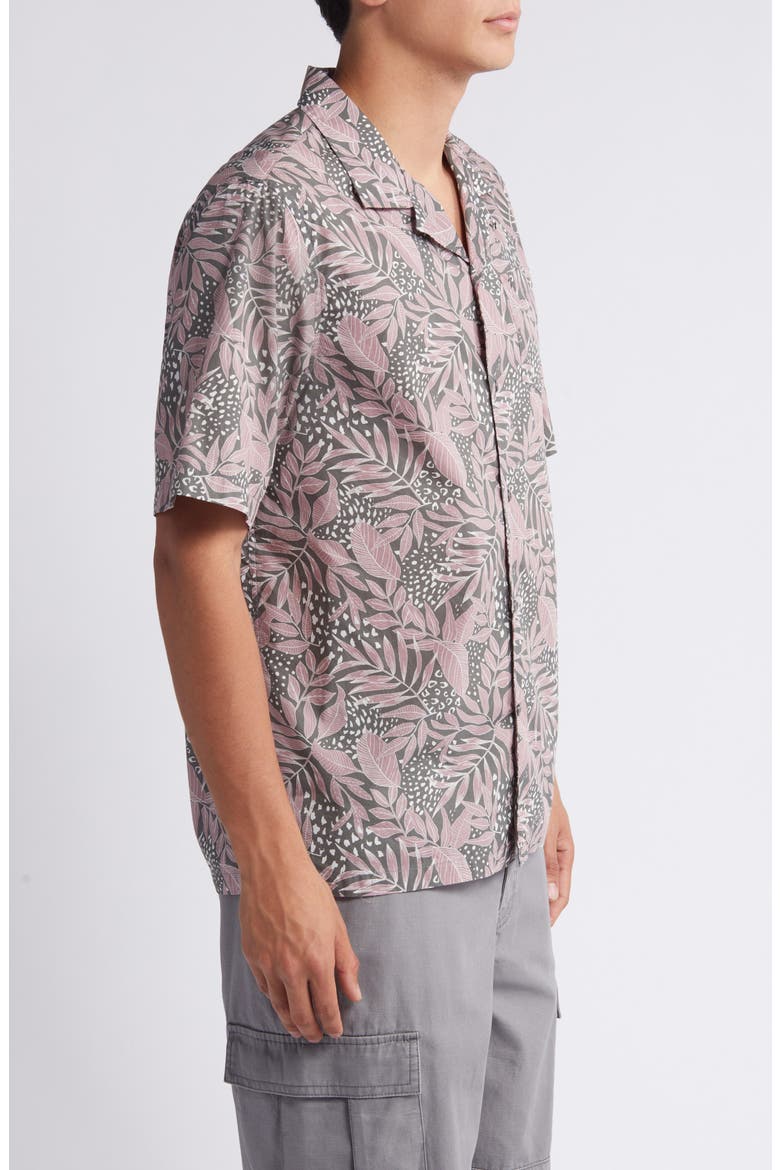 Botanical Print Camp Shirt, Alternate, color, MAUVE