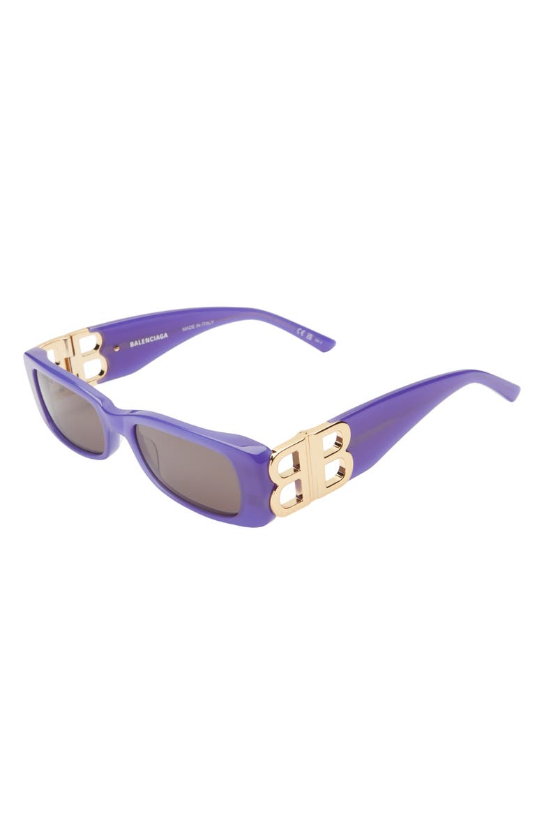 Balenciaga 51mm Square Sunglasses, Alternate, color, Violet Gold Grey