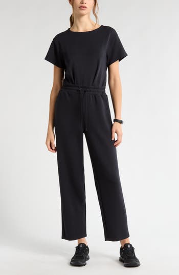 Zella Ultrasoft Knit Ankle Jumpsuit In Blue